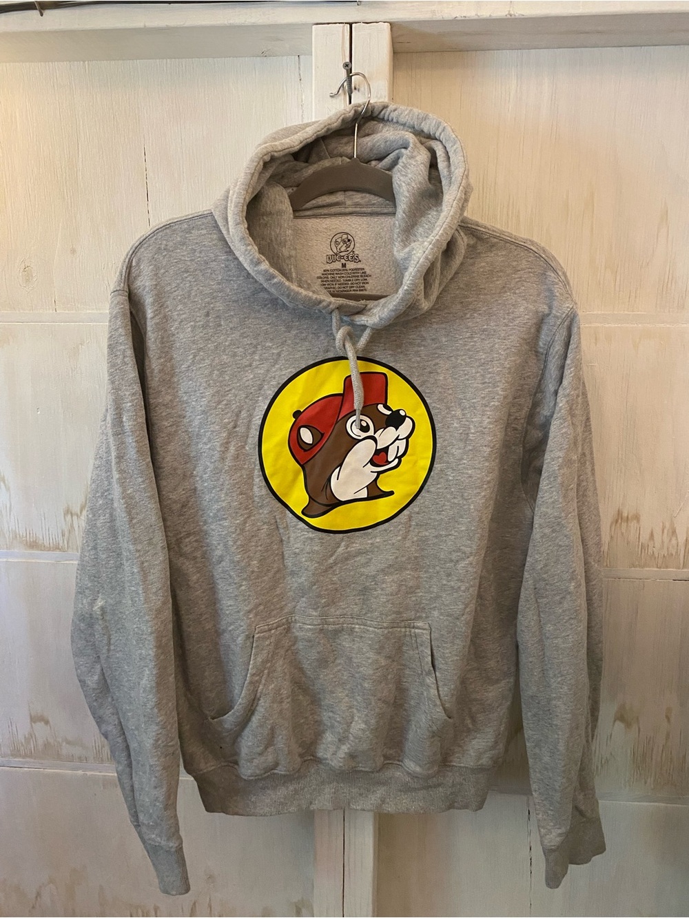 Gray Hooded Sweatshirt with Yellow Beaver Logo